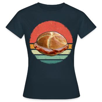 Leberkäs Bayern Leberkas Semmel Fleischkäse - T-shirt Femme - marine - Devant - AI Model Female 172 dark (172cm)