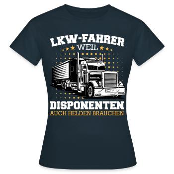 LKW Fahrer Fernfahrer Lastkraftwagenfahrer - Frauen T-Shirt - Navy - Vorne - AI Model Female 172 dark (172cm)