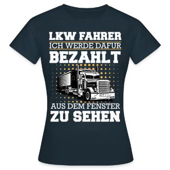 LKW Fahrer Fernfahrer Lastkraftwagenfahrer - Frauen T-Shirt - Navy - Vorne - AI Model Female 172 dark (172cm)