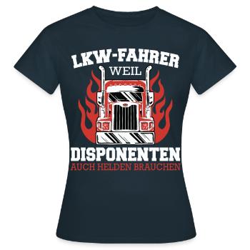 LKW Fahrer Fernfahrer Lastkraftwagenfahrer - Frauen T-Shirt - Navy - Vorne - AI Model Female 172 dark (172cm)