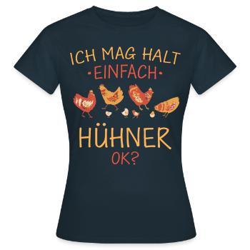Huhn Hühner Landwirt Bauer Bauernhof Hahn - Frauen T-Shirt - Navy - Vorne - AI Model Female 172 dark (172cm)
