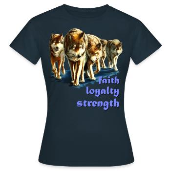 Rudel 4 - Frauen T-Shirt - Navy - Vorne - AI Model Female 172 dark (172cm)