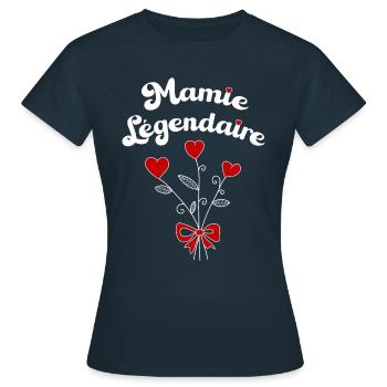 Mamie légendaire cadeau fête des grands-mères - T-shirt Femme - marine - Devant - AI Model Female 172 dark (172cm)