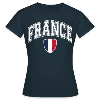 France - T-shirt Femme - marine - Devant - AI Model Female 172 dark (172cm)