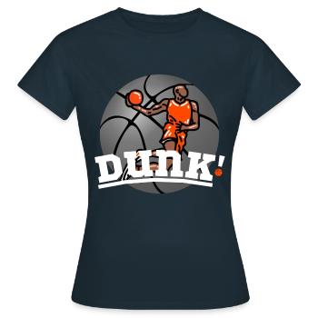 Basketballer im Slamdunk - Teamsport - Basketball - Frauen T-Shirt - Navy - Vorne - AI Model Female 172 dark (172cm)