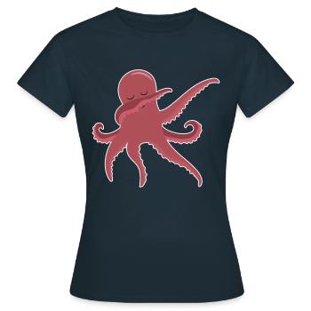 Dactylos Calmar Kraken Calmar Danse Poulpe - T-shirt Femme - marine - Devant - AI Model Female 172 dark (172cm)