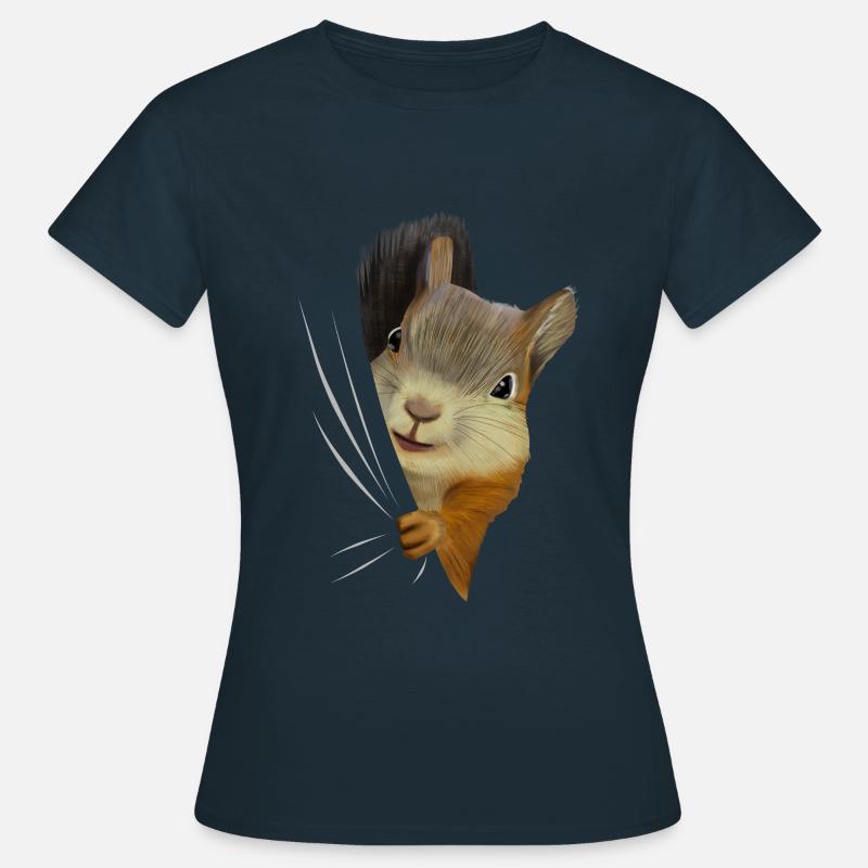 Eichhörnchen Eichkätzchen Eichhörnchenliebhaber - Frauen T-Shirt - Navy