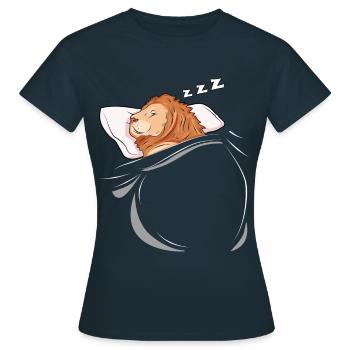 Sleeping and slumbering lion - Women's T-Shirt - navy - Front - AI Model Female 172 dark (172cm)