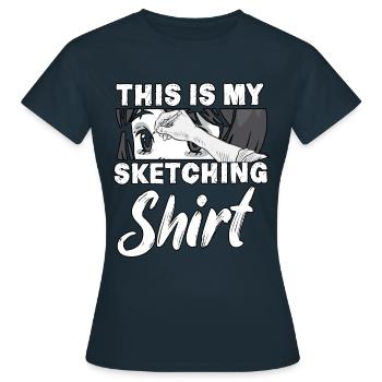 Mein Zeichnen Shirt Otaku Manga Zeichnen Anime - Frauen T-Shirt - Navy - Vorne - AI Model Female 172 dark (172cm)