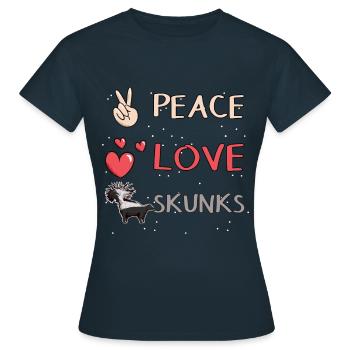 Le putois Love Skunks - T-shirt Femme - marine - Devant - AI Model Female 172 dark (172cm)