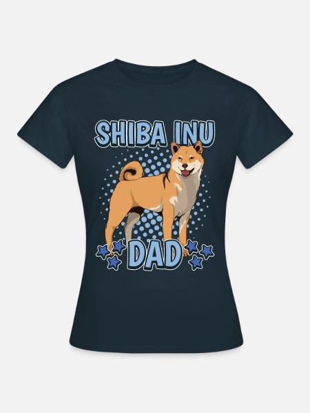 Shiba Inu Dad - Dame-T-shirt - marineblå