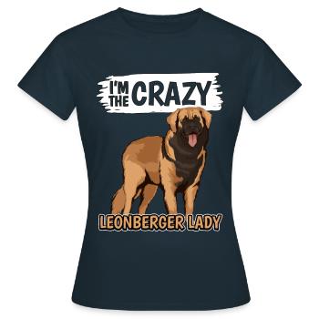 Leonberger I'm The Crazy Leonberger Lady - Women's T-Shirt - navy - Front - AI Model Female 172 dark (172cm)