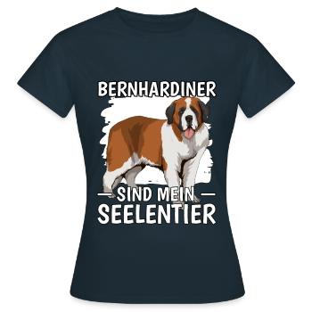 Bernhardiner Bernhardiner sind mein Seelentier - Frauen T-Shirt - Navy - Vorne - AI Model Female 172 dark (172cm)
