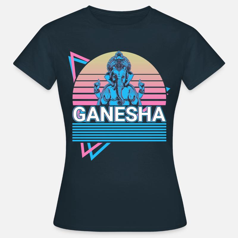 Ganesha Hindu God Ancient Hindu Mythology Geschen - Women's T-Shirt - navy