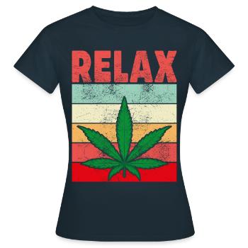 ENTSPANNEN - Frauen T-Shirt - Navy - Vorne - AI Model Female 172 dark (172cm)
