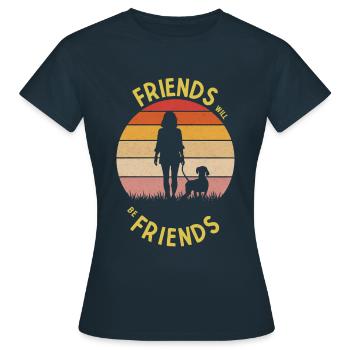 Les amis seront les amis du chien et de la maîtresse - T-shirt Femme - marine - Devant - AI Model Female 172 dark (172cm)