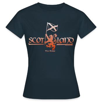 Scotland the brave Shirt Design - Frauen T-Shirt - Navy - Vorne - AI Model Female 172 dark (172cm)