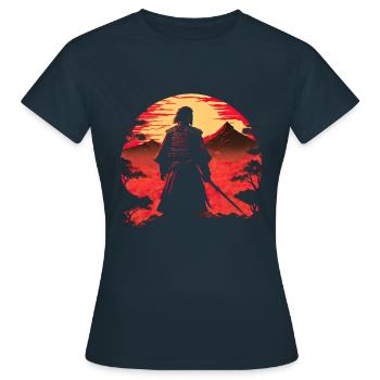 Samurai Krieger - Frauen T-Shirt - Navy - Vorne - AI Model Female 172 dark (172cm)