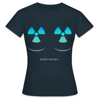 Send Nukes - Frauen T-Shirt - Navy - Vorne - AI Model Female 172 dark (172cm)