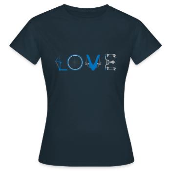 Love Bicycle Cyclist - Frauen T-Shirt - Navy - Vorne - AI Model Female 172 dark (172cm)