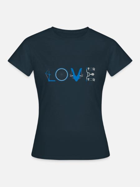 Love Bicycle Cyclist - Frauen T-Shirt - Navy