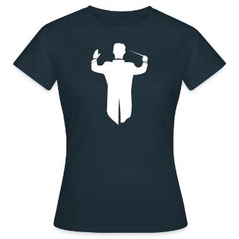 Chef d'orchestre répétition choeur musicien - T-shirt Femme - marine - Devant - AI Model Female 172 dark (172cm)