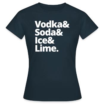 Vodka soda ice lime - Frauen T-Shirt - Navy - Vorne - AI Model Female 172 dark (172cm)