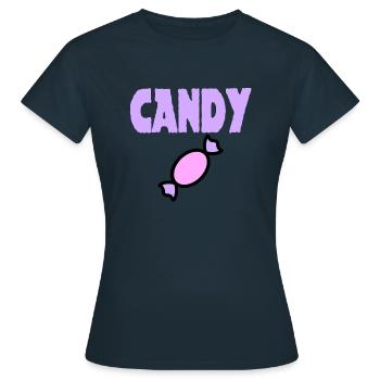 candy sweet candy - Women's T-Shirt - navy - Front - AI Model Female 172 dark (172cm)