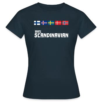 Scandinavie 100% Scandinave Viking flag - T-shirt Femme - marine - Devant - AI Model Female 172 dark (172cm)