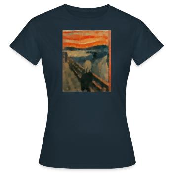 Le cri - cercles - T-shirt Femme - marine - Devant - AI Model Female 172 dark (172cm)