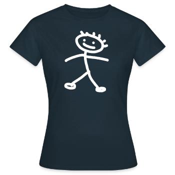Strichmännchen weiss - Frauen T-Shirt - Navy - Vorne - AI Model Female 172 dark (172cm)