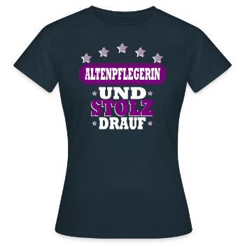 Altenpflegerin - Frauen T-Shirt - Navy - Vorne - AI Model Female 172 dark (172cm)