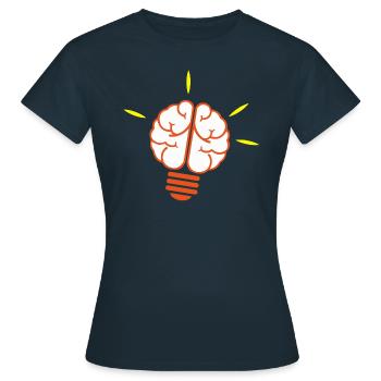 Ampoule, ampoule, lumière, cerveau - T-shirt Femme - marine - Devant - AI Model Female 172 dark (172cm)