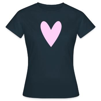 Coeur rose - T-shirt Femme - marine - Devant - AI Model Female 172 dark (172cm)