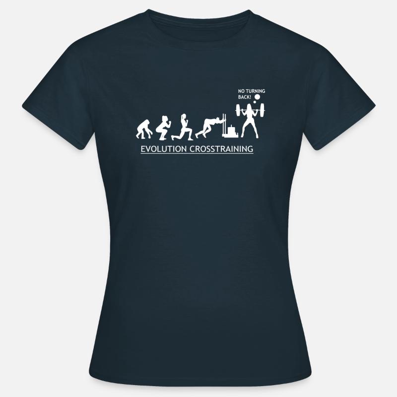 Evolution Fitnesstrainer Squat Burpees Hanteln - Frauen T-Shirt - Navy