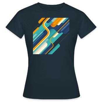 Abstract 01.001 - Women's T-Shirt - navy - Front - AI Model Female 172 dark (172cm)