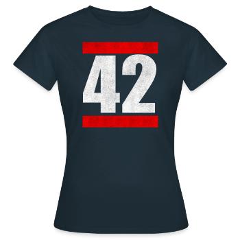 42 The Answer To Everything The answer to everything - Women's T-Shirt - navy - Front - AI Model Female 172 dark (172cm)