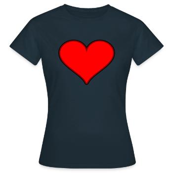 Coeur rouge - T-shirt Femme - marine - Devant - AI Model Female 172 dark (172cm)