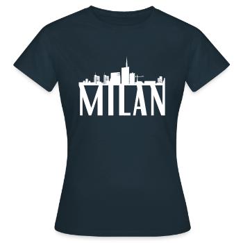 Milan Milan Milan Italie Skyline Cadeau - T-shirt Femme - marine - Devant - AI Model Female 172 dark (172cm)