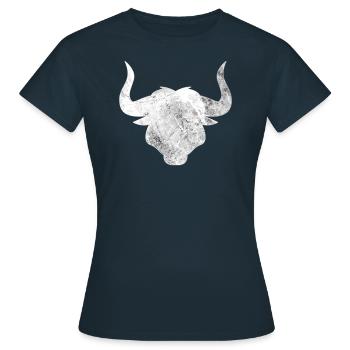 Stier - Frauen T-Shirt - Navy - Vorne - AI Model Female 172 dark (172cm)
