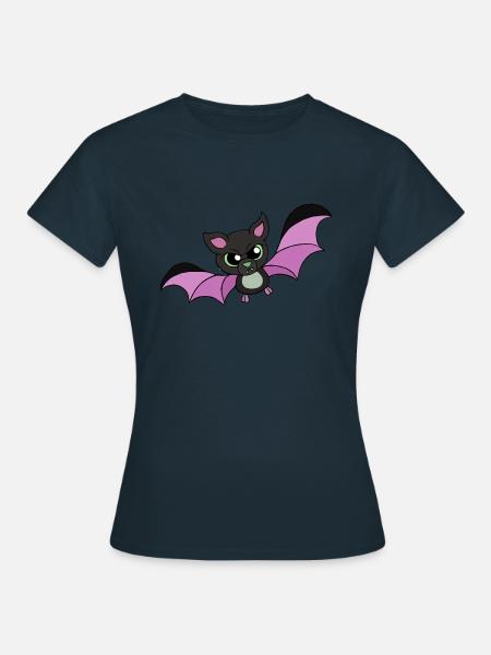 Angry Bat I Böse Fledermaus Geschenk - Frauen T-Shirt - Navy