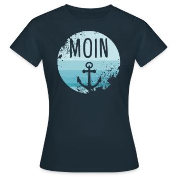 Moin Anchor Nord Allemagne Nord Hambourg Cadeau - T-shirt Femme - marine - Devant - AI Model Female 172 dark (172cm)