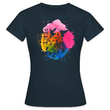 tauben,taube,vögel,vogelschwarmt,graffiti,peace - Frauen T-Shirt - Navy - Vorne - AI Model Female 172 dark (172cm)