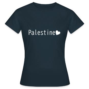 palestina heart gift - Women's T-Shirt - navy - Front - AI Model Female 172 dark (172cm)