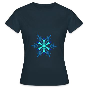 Schneeflocke - Frauen T-Shirt - Navy - Vorne - AI Model Female 172 dark (172cm)