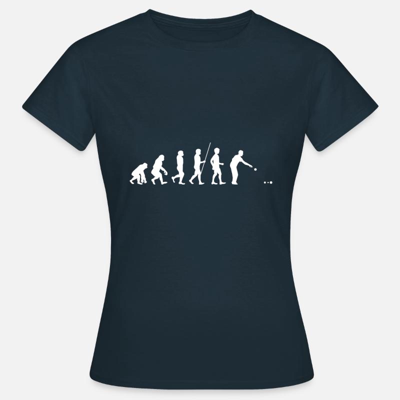 evolution of man, pétanque. Gift idea - Women's T-Shirt - navy
