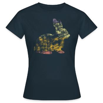 Hase - Frauen T-Shirt - Navy - Vorne - AI Model Female 172 dark (172cm)