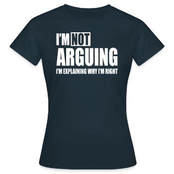 streiten - Frauen T-Shirt - Navy - Vorne - AI Model Female 172 dark (172cm)