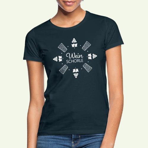 Weinschorle - Trauben - Dubbegläser - Rebenblätter - Frauen T-Shirt