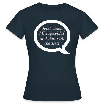 La sieste et le lit - T-shirt Femme - marine - Devant - AI Model Female 172 dark (172cm)